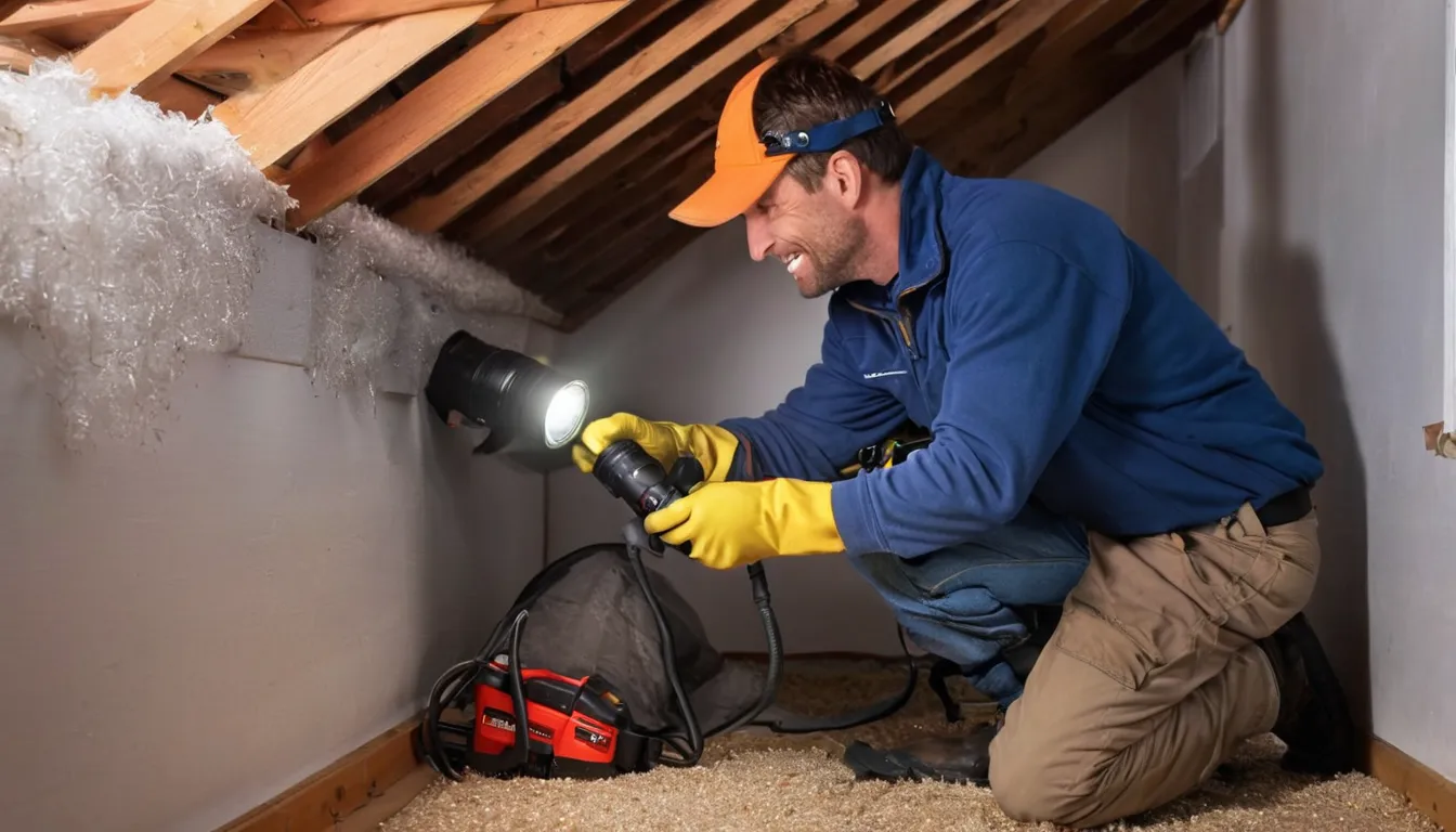 A local provider inspecting an attic for rodent and wildlife entry points in a home in Sayreville